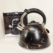 Емальований чайник Edenberg EB-12610 зі свистком та антипригарним покриттям 3л Black. Зображення №6