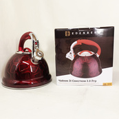 Чайник со свистком Edenberg EB-1910 с турбо индукционным дном 3л Red. Изображение №5