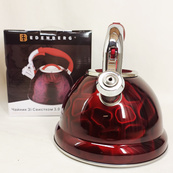 Чайник со свистком Edenberg EB-1910 с турбо индукционным дном 3л Red. Изображение №6