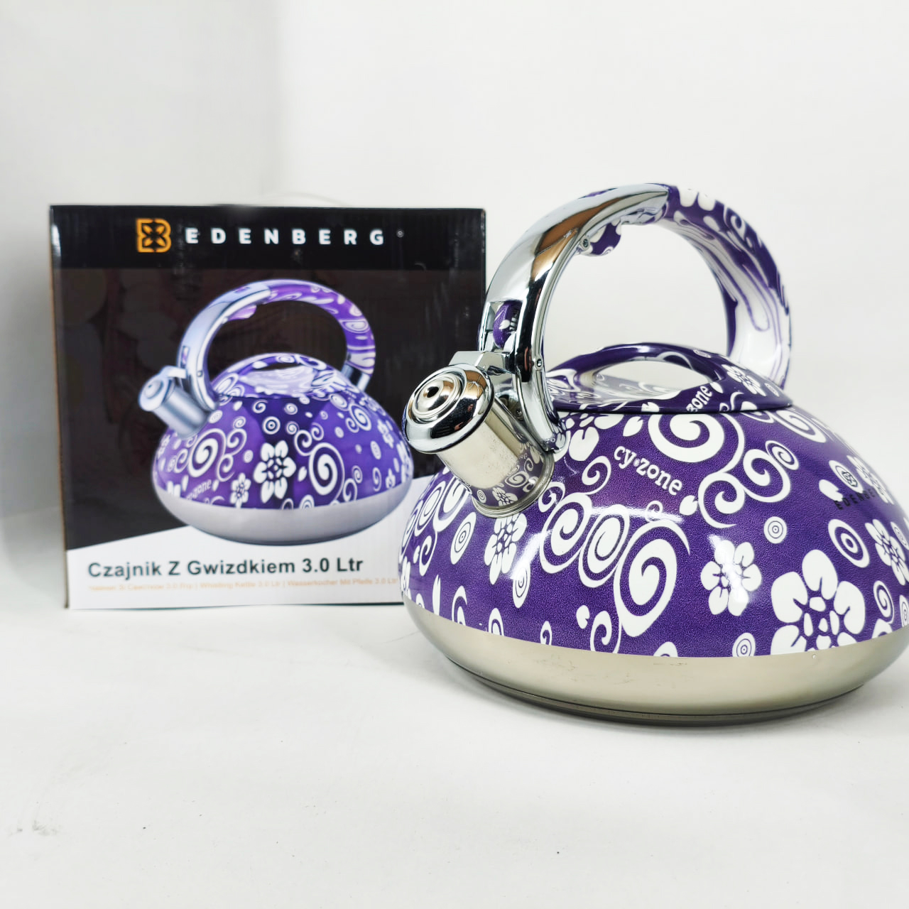 Чайник із свистком Edenberg EB-1959 3л з капсульним дном Purple Чайник із свистком Edenberg EB-1959 3л з капсульним дном Purple