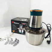 Подрібнювач для кухні, подрібнювач чопер кухонний, блендер з металічною чашею 2л. Зображення №4