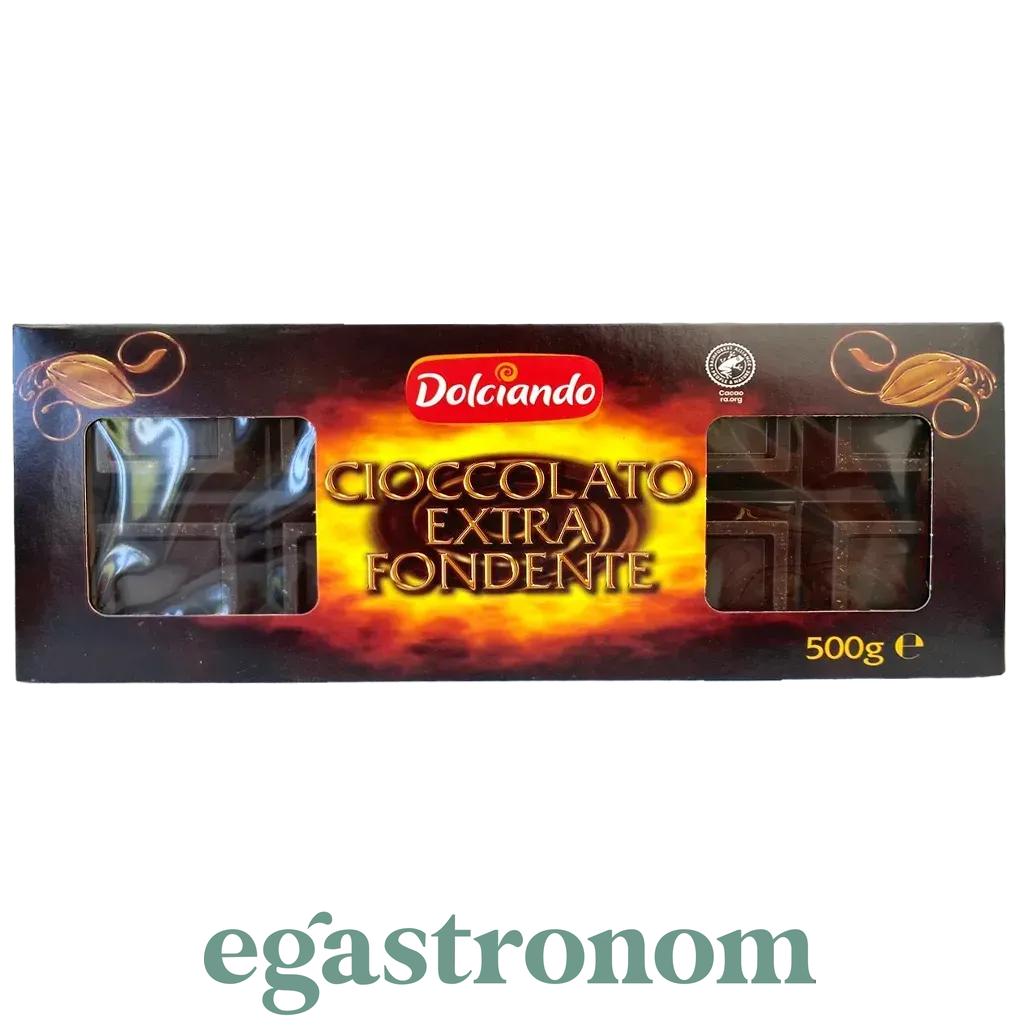 Шоколад чорний Дольчіандо Dolciando 500g 10шт/ящ Шоколад чорний Дольчіандо Dolciando 500g 10шт/ящ