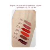 Блиск-тінт для губ Gloss Colour Intense Glassheart Lip Tint 2,5 мл, 203 arctic crush Червоний. Изображение №3