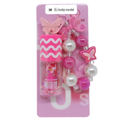 Блиск для губ Lucky Model проявний рожевий з глітером та браслетом, 8 мл. Зображення №2