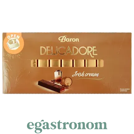 Шоколад чорний з ірландським кремом Барон Делікадоре Baron Delicadore 200g 12шт/ящ Шоколад чорний з ірландським кремом Барон Делікадоре Baron Delicadore 200g 12шт/ящ