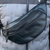 Бананка з натуральної шкіри, сумка чоловіча-жіноча барсетка чорна сумочка. Зображення №11 Бананка з натуральної шкіри, сумка чоловіча-жіноча барсетка чорна сумочка. Зображення №11