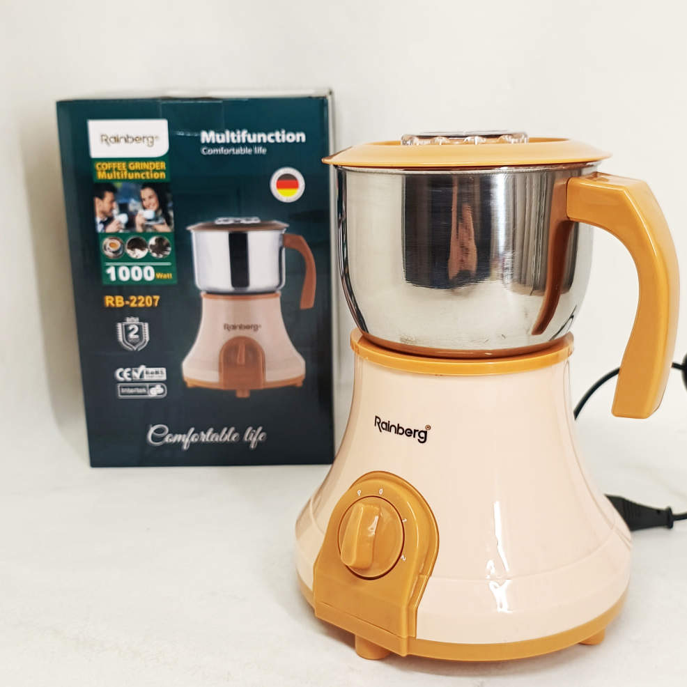Потужна електрична кавомолка подрібнювач Rainberg RB-2207 1000 Вт, кавомолка ручна портативна Потужна електрична кавомолка подрібнювач Rainberg RB-2207 1000 Вт, кавомолка ручна портативна