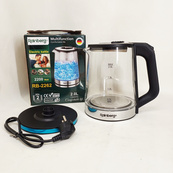 Чайник электрический стеклянный электрочайник с LED подсветкой Rainberg RB-2262 2л 2200Вт. Изображение №3