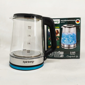 Чайник электрический стеклянный электрочайник с LED подсветкой Rainberg RB-2262 2л 2200Вт. Изображение №6