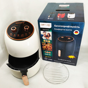 Електро Фритюрниця безмасляна Rainberg RB-2318 3800 Вт з знімним кошиком 8.5л до 30 хв White. Зображення №4