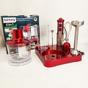 Многофункциональный блендер 6в1 Rainberg RB-2293 1200Вт кухонный измельчитель ручной блендер миксер Red. Изображение №3