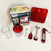 Многофункциональный блендер 6в1 Rainberg RB-2293 1200Вт кухонный измельчитель ручной блендер миксер Red. Изображение №4