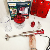 Многофункциональный блендер 6в1 Rainberg RB-2293 1200Вт кухонный измельчитель ручной блендер миксер Red. Изображение №6