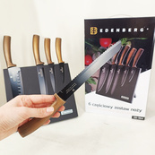 Набор ножей с магнитной подставкой Edenberg EB-964 керамическое покрытие 6 предметов. Изображение №3