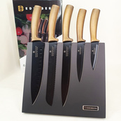 Набор ножей с магнитной подставкой Edenberg EB-964 керамическое покрытие 6 предметов. Изображение №5