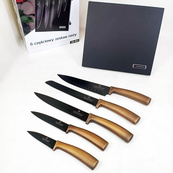 Набор ножей с магнитной подставкой Edenberg EB-964 керамическое покрытие 6 предметов. Изображение №8