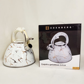 Чайник со свистком Edenberg EB-8864 с турбо индукционным дном 3л White. Изображение №3 Чайник со свистком Edenberg EB-8864 с турбо индукционным дном 3л White. Изображение №3