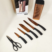 Набор кухонных ножей Edenberg EB-11026, 7 предметов Brown. Изображение №3