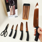 Набор кухонных ножей Edenberg EB-11026, 7 предметов Brown. Изображение №6