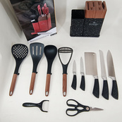 Набір кухонних ножів Edenberg EB-11098 із 12 предметів на стійці Black. Зображення №3 Набір кухонних ножів Edenberg EB-11098 із 12 предметів на стійці Black. Зображення №3