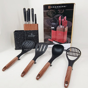 Набір кухонних ножів Edenberg EB-11098 із 12 предметів на стійці Black. Зображення №4 Набір кухонних ножів Edenberg EB-11098 із 12 предметів на стійці Black. Зображення №4