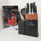 Набір кухонних ножів Edenberg EB-11098 із 12 предметів на стійці Black. Зображення №8 Набір кухонних ножів Edenberg EB-11098 із 12 предметів на стійці Black. Зображення №8