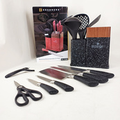 Набір кухонних ножів Edenberg EB-11098 із 12 предметів на стійці Black. Зображення №9 Набір кухонних ножів Edenberg EB-11098 із 12 предметів на стійці Black. Зображення №9