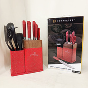 Набор кухонных ножей Edenberg EB-11098 из 12 предметов на стойке Red. Изображение №5