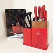 Набор кухонных ножей Edenberg EB-11098 из 12 предметов на стойке Red. Изображение №6