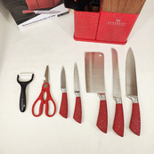 Набор кухонных ножей Edenberg EB-11098 из 12 предметов на стойке Red. Изображение №8