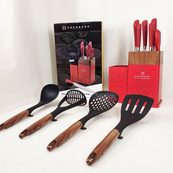 Набор кухонных ножей Edenberg EB-11098 из 12 предметов на стойке Red. Изображение №11