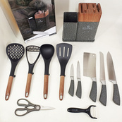 Набор кухонных ножей Edenberg EB-11098 из 12 предметов на стойке Gray. Изображение №2