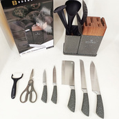 Набор кухонных ножей Edenberg EB-11098 из 12 предметов на стойке Gray. Изображение №3