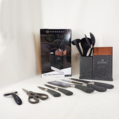 Набор кухонных ножей Edenberg EB-11098 из 12 предметов на стойке Gray. Изображение №4