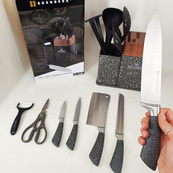 Набор кухонных ножей Edenberg EB-11098 из 12 предметов на стойке Gray. Изображение №9