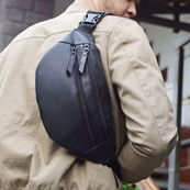 Сумка на пояс из эко-кожи. Сумка через плечо. Бананка мужская, женская Black. Изображение №17