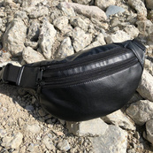 Сумка на пояс из эко-кожи. Сумка через плечо. Бананка мужская, женская Black. Изображение №20