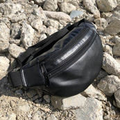 Сумка на пояс из эко-кожи. Сумка через плечо. Бананка мужская, женская Black. Изображение №27