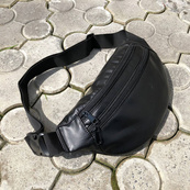 Сумка на пояс из эко-кожи. Сумка через плечо. Бананка мужская, женская Black. Изображение №29