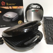 Мультипекар вафельниця бутербродниця сендвічниця гриль електрична 4 в 1 з формами Domotec MS-7704. Зображення №2