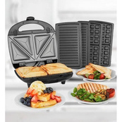 Мультипекар вафельниця бутербродниця сендвічниця гриль електрична 4 в 1 з формами Domotec MS-7704. Зображення №6
