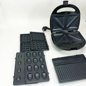 Мультипекар вафельниця бутербродниця сендвічниця гриль електрична 4 в 1 з формами Domotec MS-7704. Зображення №9