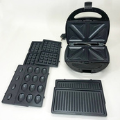 Мультипекар вафельниця бутербродниця сендвічниця гриль електрична 4 в 1 з формами Domotec MS-7704. Зображення №11