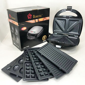 Мультипекар вафельниця бутербродниця сендвічниця гриль електрична 4 в 1 з формами Domotec MS-7704. Зображення №15