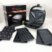 Мультипекар вафельниця бутербродниця сендвічниця гриль електрична 4 в 1 з формами Domotec MS-7704. Зображення №17