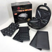 Мультипекар вафельниця бутербродниця сендвічниця гриль електрична 4 в 1 з формами Domotec MS-7704. Зображення №18