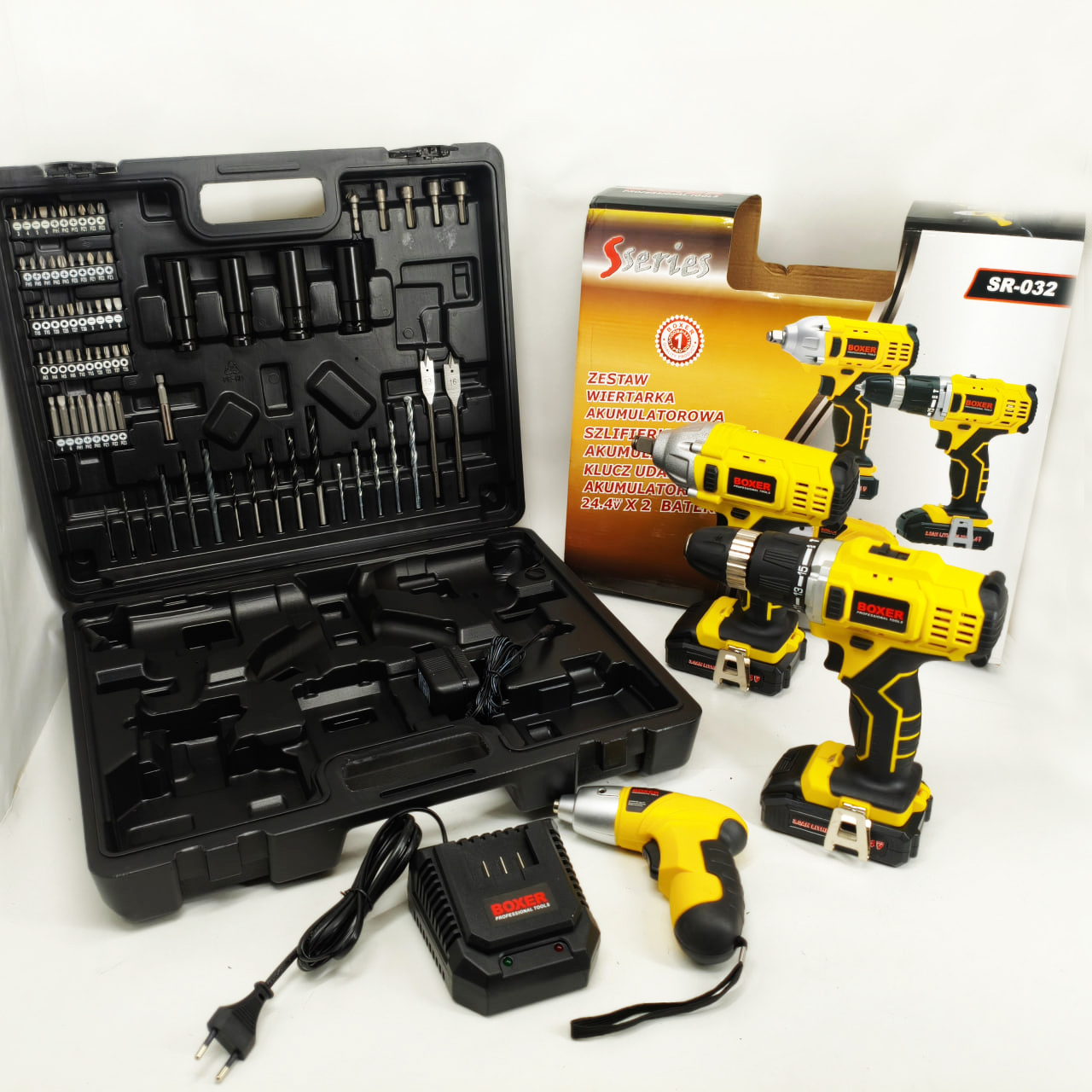 Інструменти акумуляторні, 1350 об/хв Boxer SR-032 дрель гайковерт набір Інструменти акумуляторні, 1350 об/хв Boxer SR-032 дрель гайковерт набір