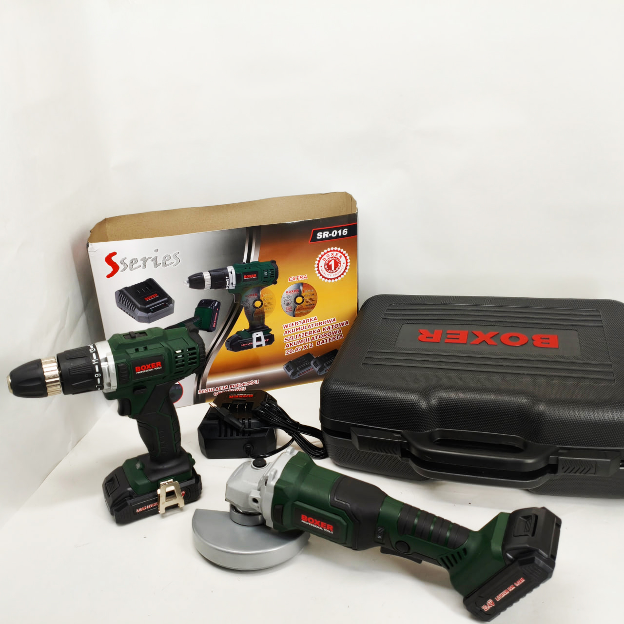 Набор шуруповертов болгарка 7000 об/мин, Boxer SR-016 набор аккумуляторного инструмента Набор шуруповертов болгарка 7000 об/мин, Boxer SR-016 набор аккумуляторного инструмента