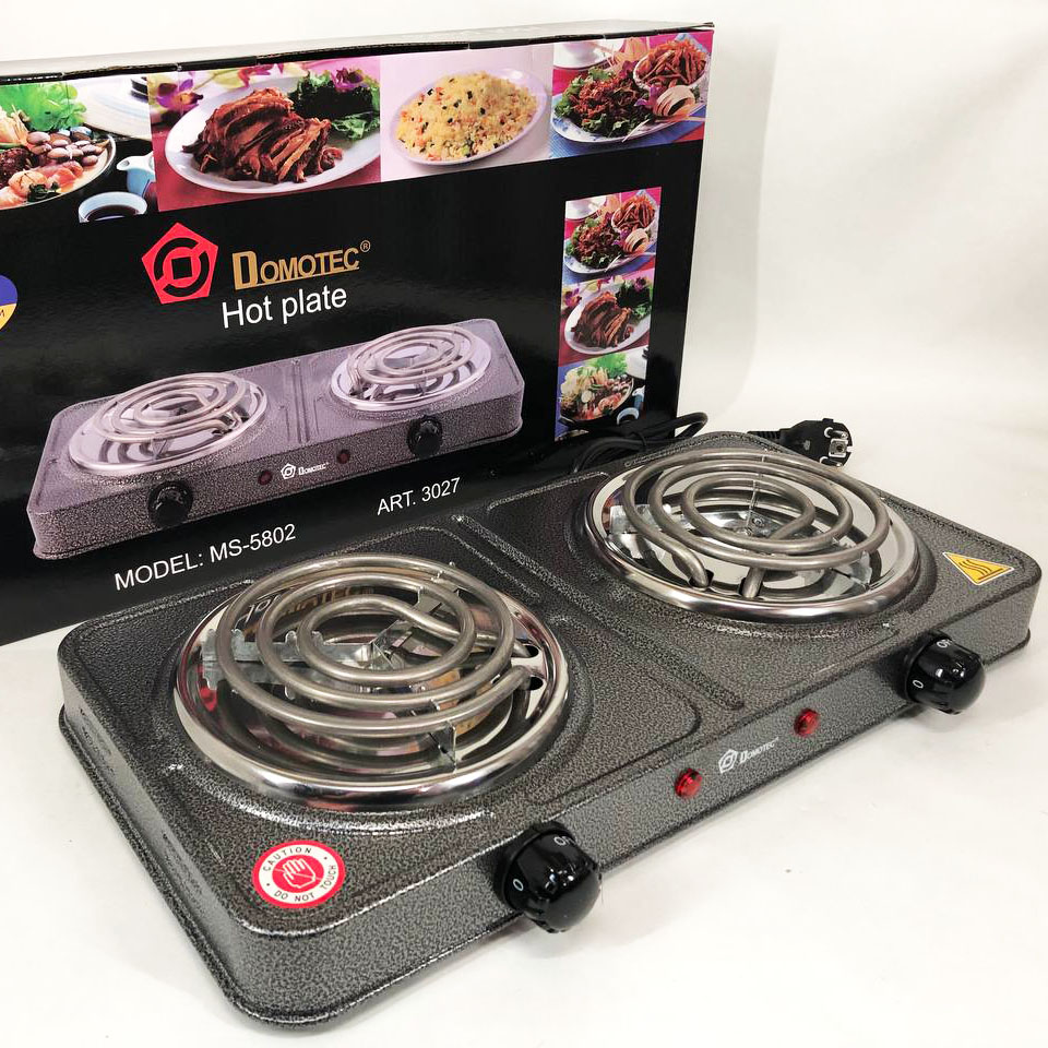 Электроплита настольная Domotec MS-5802, плита двухкомфорочная электроплита кухонна бытовая электрическая Электроплита настольная Domotec MS-5802, плита двухкомфорочная электроплита кухонна бытовая электрическая