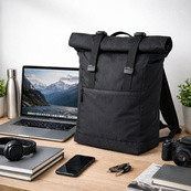 Универсальный рюкзак Roll Top для мужчин и женщин: городской рюкзак для ноутбука и большой рюкзак. Изображение №7